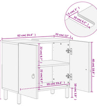 Waschbeckenunterschrank 62x33x58 cm Massivholz Mango