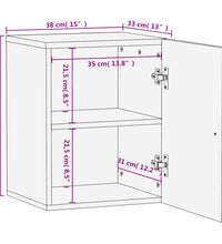 Bad-Wandschrank 38x33x48 cm Massivholz Mango
