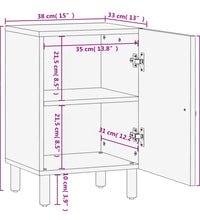 Badschrank 38x33x58 cm Massivholz Mango