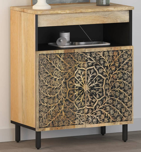 Beistellschrank 60x33x75 cm Massivholz Mango