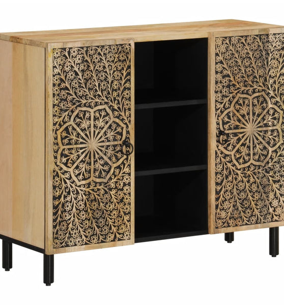 Beistellschrank 90x33x75 cm Massivholz Mango