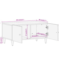 Couchtisch 80x50x40 cm Massivholz Mango