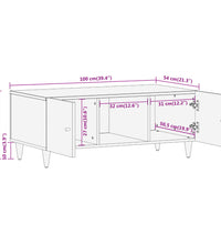 Couchtisch 100x54x40 cm Massivholz Mango