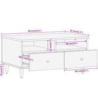 Couchtisch 80x54x40 cm Massivholz Mango