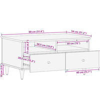 Couchtisch 80x54x40 cm Massivholz Mango