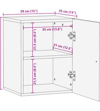 Bad-Wandschrank 38x33x48 cm Massivholz Mango