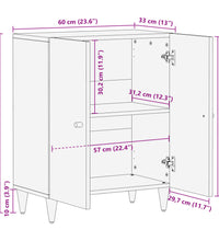 Beistellschrank 60x33x75 cm Massivholz Mango