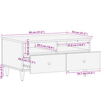 Couchtisch 80x54x40 cm Massivholz Mango