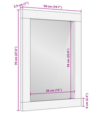 Badspiegel 50x70x2,5 cm Massivholz Mango und Glas