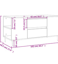 Couchtisch Weiß 102x44,5x50 cm Holzwerkstoff