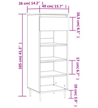 Schuhschrank Sonoma-Eiche 40x36x105 cm Holzwerkstoff