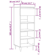 Schuhschrank Räuchereiche 40x36x105 cm Holzwerkstoff