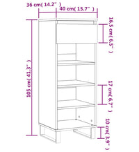 Schuhschrank Sonoma-Eiche 40x36x105 cm Holzwerkstoff