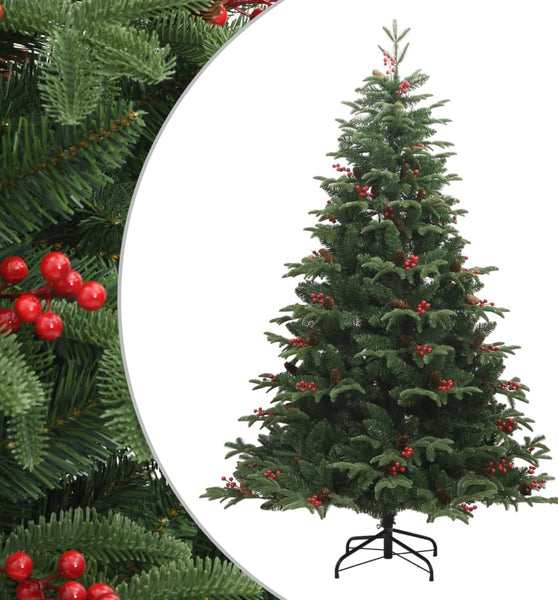 Künstlicher Weihnachtsbaum Klappbar mit Zapfen & Beeren 180 cm