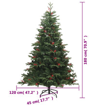 Künstlicher Weihnachtsbaum Klappbar mit Zapfen & Beeren 180 cm