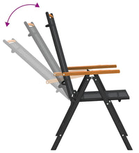 7-tlg. Garten-Essgruppe Schwarz Aluminium