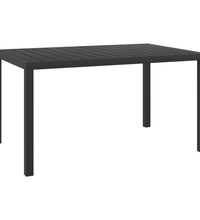 7-tlg. Garten-Essgruppe Schwarz Aluminium