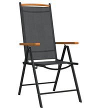 7-tlg. Garten-Essgruppe Schwarz und Braun Aluminium