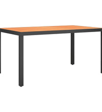 7-tlg. Garten-Essgruppe Schwarz und Braun Aluminium