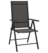 7-tlg. Garten-Essgruppe Schwarz Aluminium