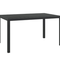 7-tlg. Garten-Essgruppe Schwarz Aluminium