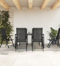 7-tlg. Garten-Essgruppe Schwarz Aluminium