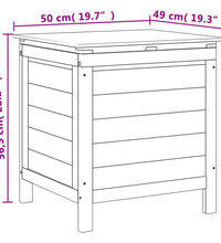 Gartentruhe Anthrazit 50x49x56,5 cm Massivholz Tanne