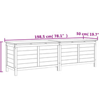 Gartentruhe 198,5x50x56,5 cm Massivholz Tanne