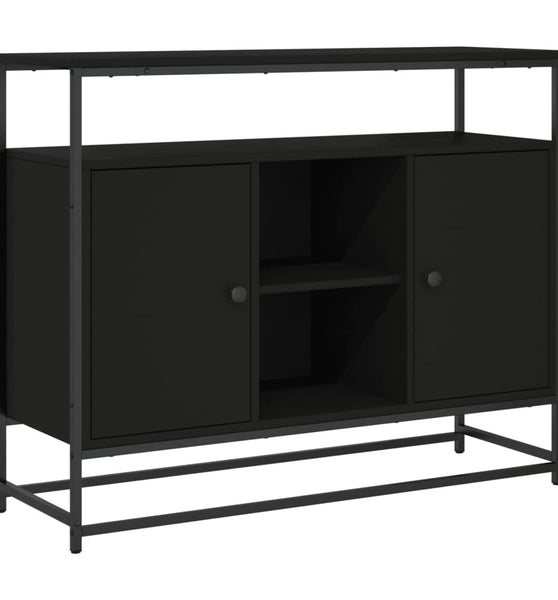 Sideboard Schwarz 100x35x80 cm Holzwerkstoff