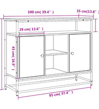 Sideboard Schwarz 100x35x80 cm Holzwerkstoff