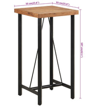 Bartisch 55x55x107 cm Massivholz Akazie und Eisen