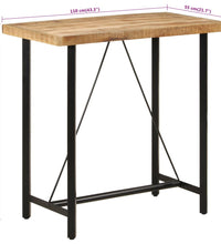 Bartisch 110x55x107 cm Massivholz Mango und Eisen