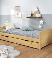 Tagesbett mit 2 Schubladen IRUN 90x200 cm Massivholz Kiefer
