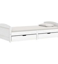 Tagesbett mit 2 Schubladen IRUN Weiß 90x200cm Massivholz Kiefer