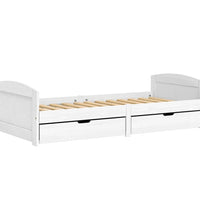 Tagesbett mit 2 Schubladen IRUN Weiß 90x200cm Massivholz Kiefer
