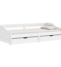 Tagesbett mit 2 Schubladen IRUN Weiß 90x200cm Massivholz Kiefer