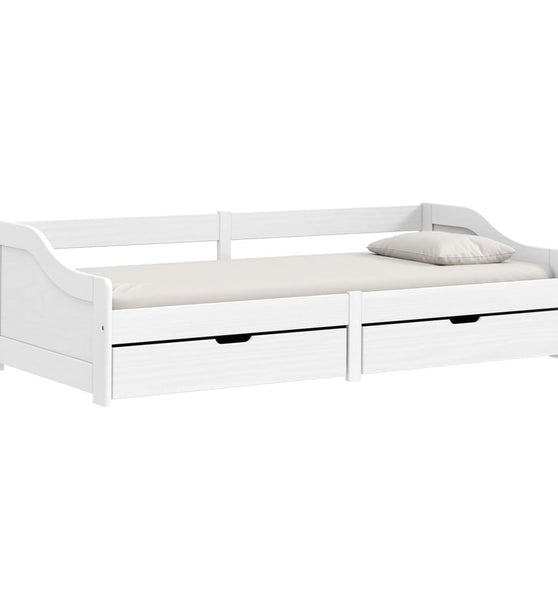Tagesbett mit 2 Schubladen IRUN Weiß 90x200cm Massivholz Kiefer
