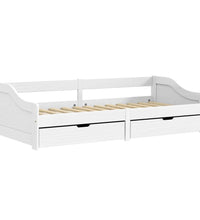Tagesbett mit 2 Schubladen IRUN Weiß 90x200cm Massivholz Kiefer