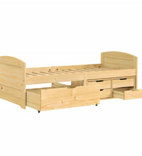 Tagesbett mit 5 Schubladen IRUN 90x200 cm Massivholz Kiefer