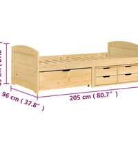 Tagesbett mit 5 Schubladen IRUN 90x200 cm Massivholz Kiefer