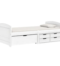 Tagesbett mit 5 Schubladen IRUN Weiß 90x200cm Massivholz Kiefer