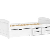 Tagesbett mit 5 Schubladen IRUN Weiß 90x200cm Massivholz Kiefer
