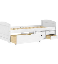 Tagesbett mit 5 Schubladen IRUN Weiß 90x200cm Massivholz Kiefer