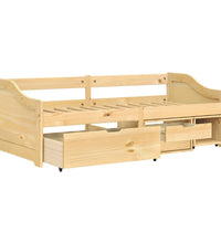 Tagesbett mit 3 Schubladen IRUN 90x200 cm Massivholz Kiefer