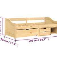 Tagesbett mit 3 Schubladen IRUN 90x200 cm Massivholz Kiefer