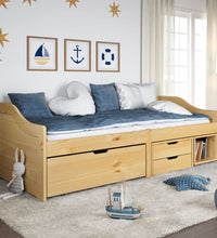 Tagesbett mit 3 Schubladen IRUN 90x200 cm Massivholz Kiefer