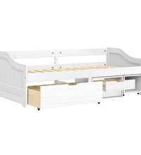 Tagesbett mit 3 Schubladen IRUN Weiß 90x200cm Massivholz Kiefer