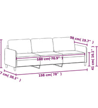 3-Sitzer-Sofa Hellgrau 180 cm Stoff