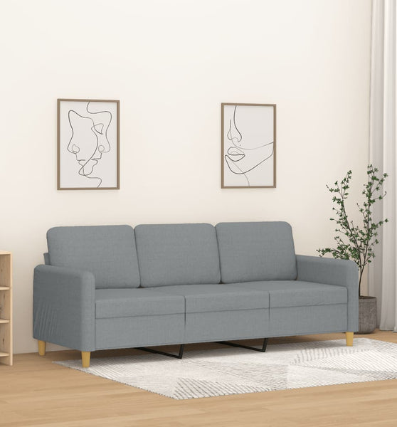 3-Sitzer-Sofa Hellgrau 180 cm Stoff