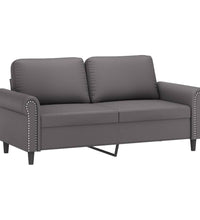 2-Sitzer-Sofa Grau 140 cm Kunstleder